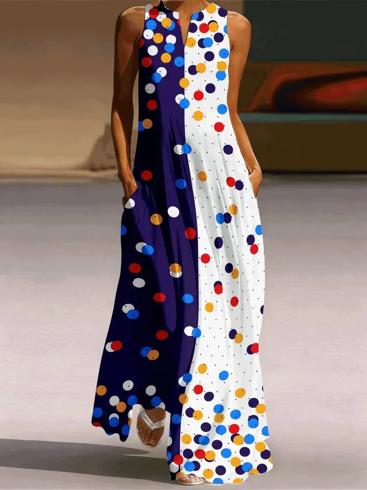 Paloma Floral V-Neck Loose Maxi Dress with Pockets