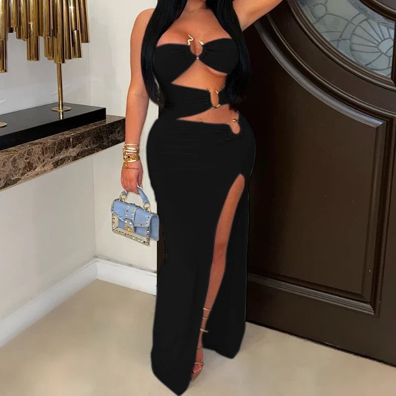 Sylvie Strapless Cut-Out Bodycon Maxi Party Dress