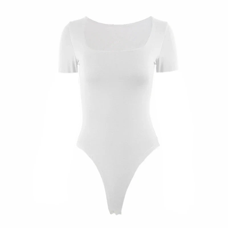 Blanche Square Neck Short Sleeve Jersey Bodysuit