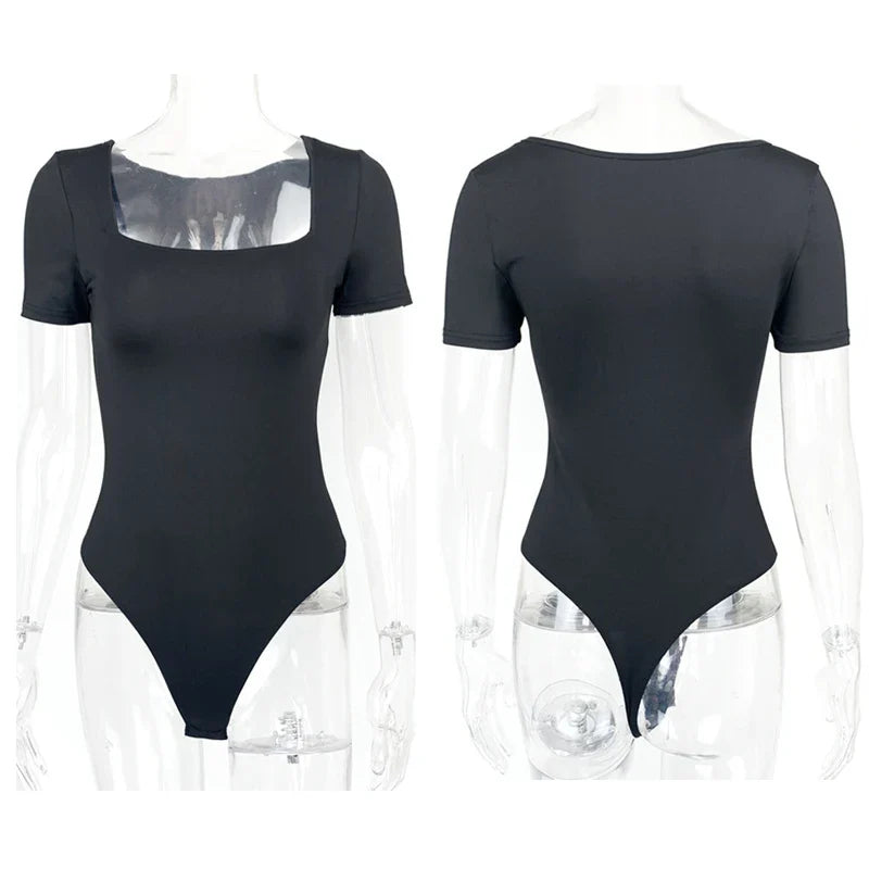 Blanche Square Neck Short Sleeve Jersey Bodysuit