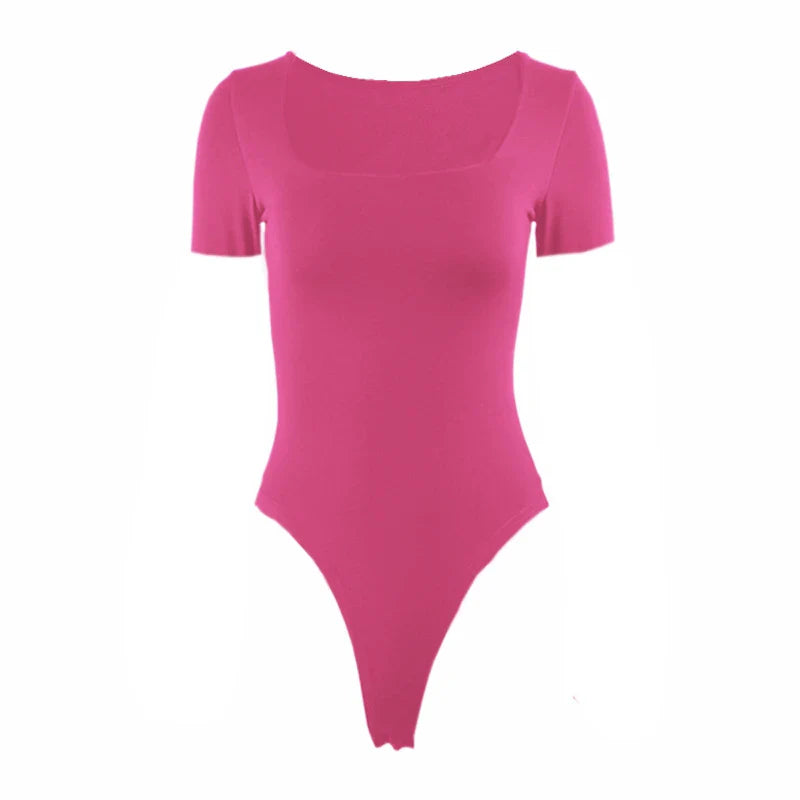 Blanche Square Neck Short Sleeve Jersey Bodysuit