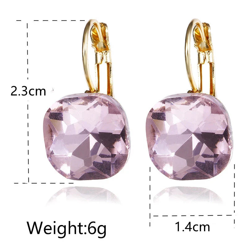 Quinn Crystal and Enamel Geometric Drop Earrings