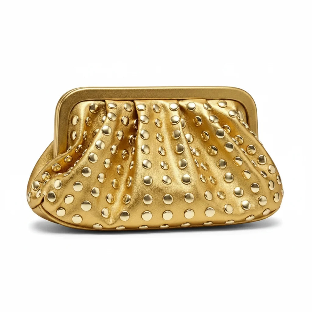 Nunhead Studded Vegan Leather Clutch Bag