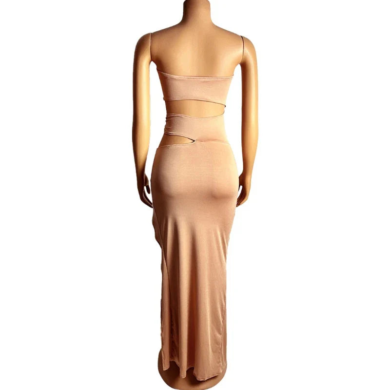 Sylvie Strapless Cut-Out Bodycon Maxi Party Dress