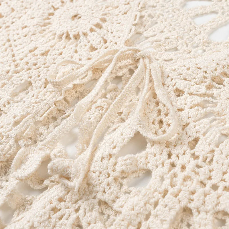 Bluebell Crochet Tie Front Flared Sleeve Cover Up