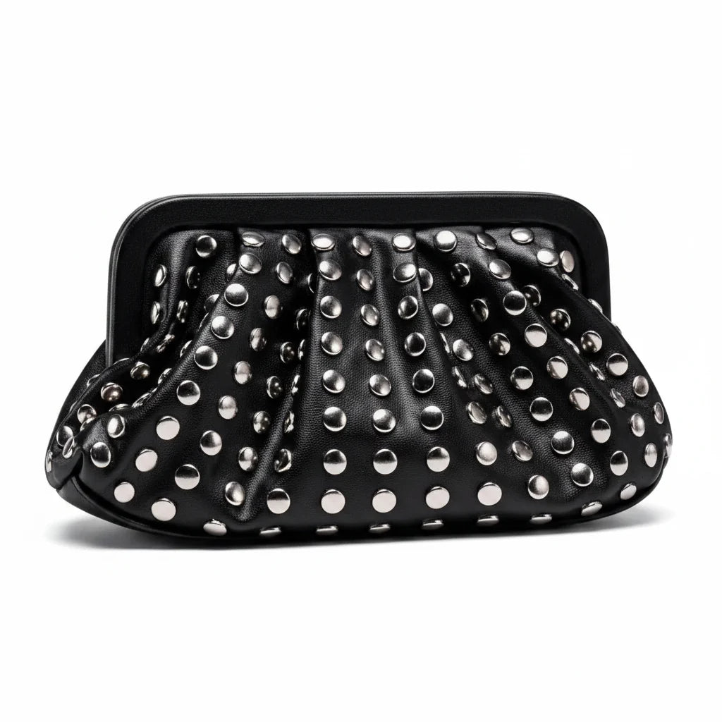 Nunhead Studded Vegan Leather Clutch Bag