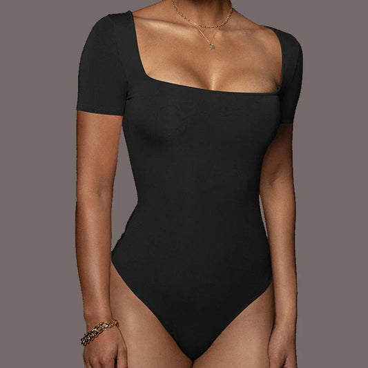 Blanche Square Neck Short Sleeve Jersey Bodysuit