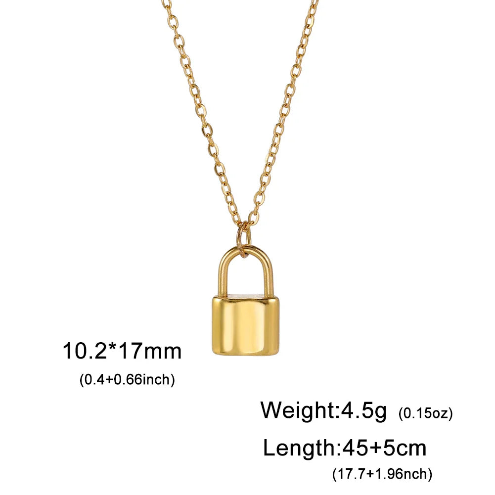 Lois Heart Lock Layered Stainless Steel Necklace