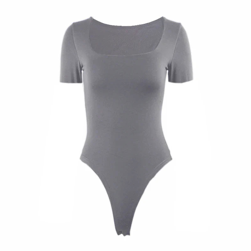Blanche Square Neck Short Sleeve Jersey Bodysuit