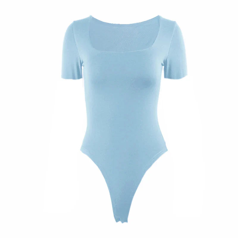 Blanche Square Neck Short Sleeve Jersey Bodysuit