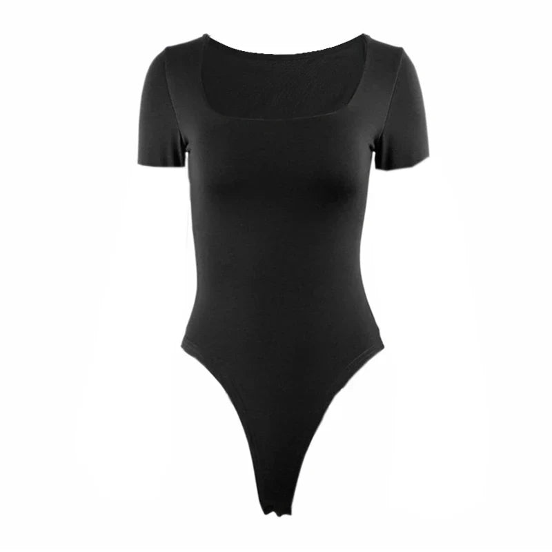 Blanche Square Neck Short Sleeve Jersey Bodysuit