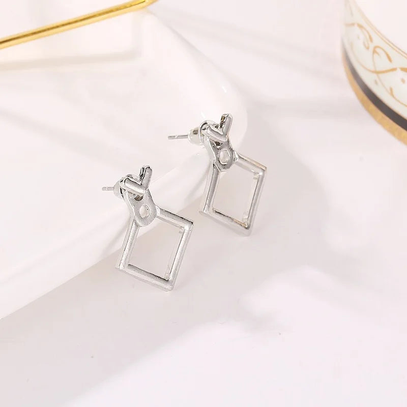 Quinn Crystal and Enamel Geometric Drop Earrings