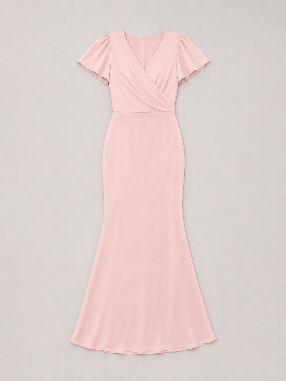 Pippa Cap Sleeve Chiffon Mermaid Bridesmaid Dress in Pink