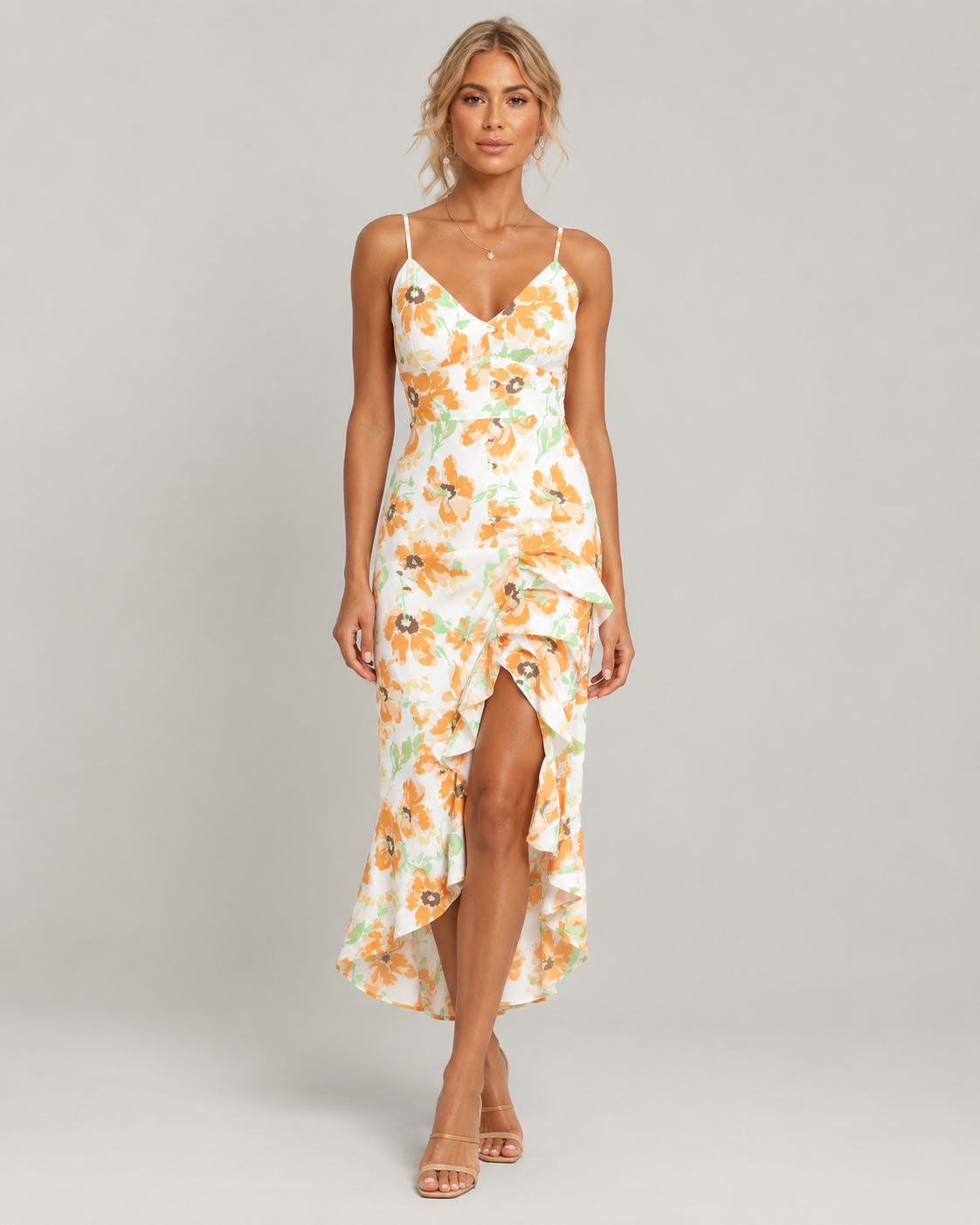 Florence Sleeveless V-Neck Floral Print Maxi Dress