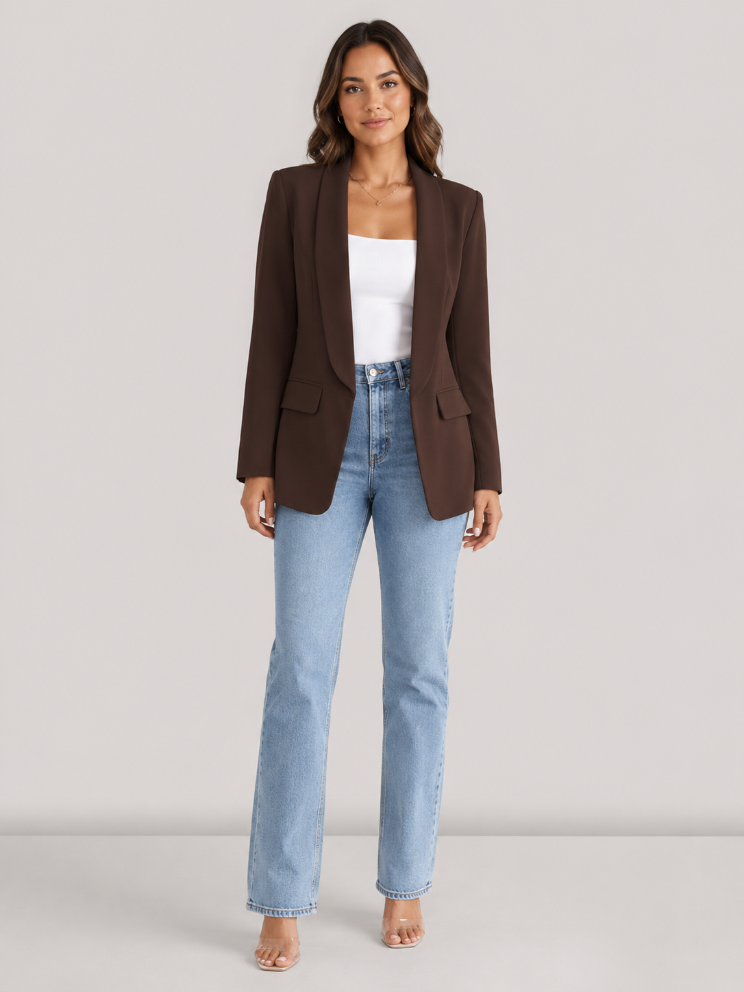 Blair Open Front Notched Lapel Tailored Blazer