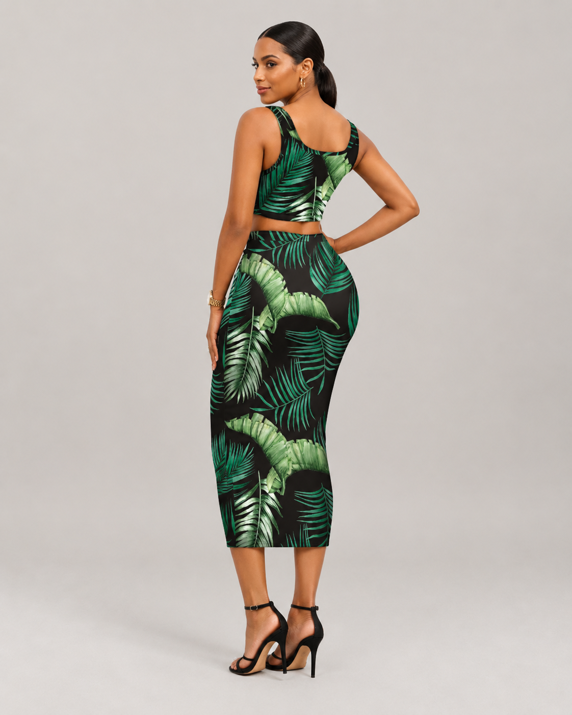 Anya Printed Cami Top and Wrap Midi Skirt Set