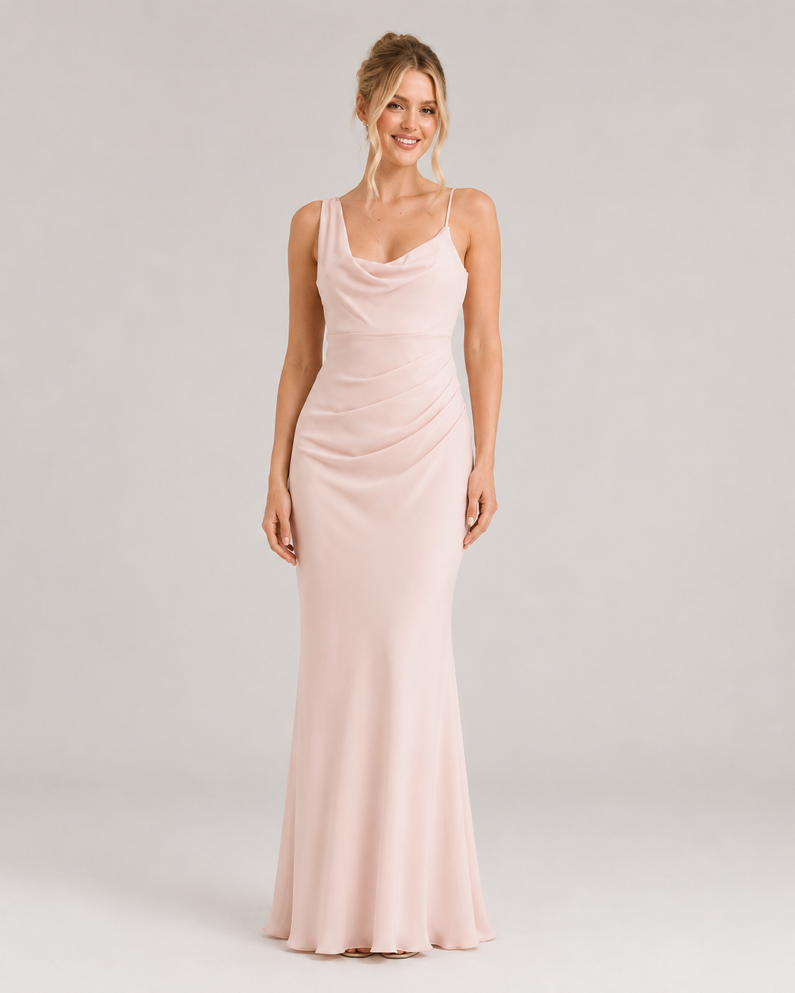 Cressida Asymmetric Strap Chiffon Mermaid Bridesmaid Dress