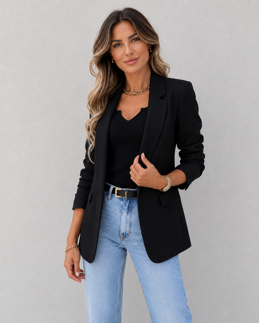 Marcie Turn Down Collar Relaxed Pocket Jacket