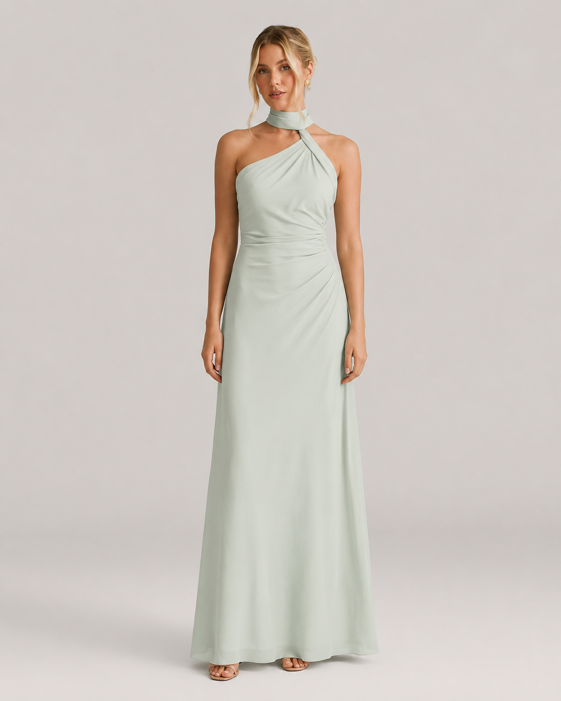 Elowen One Shoulder Chiffon Maxi Bridesmaid Dress