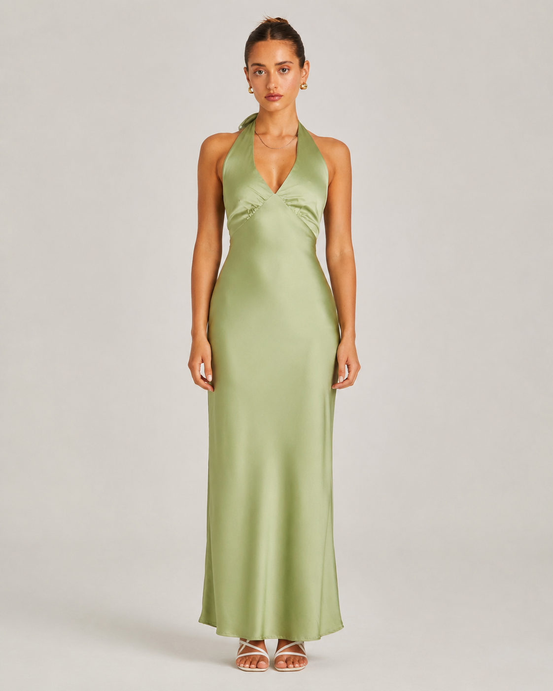 Maeve Halter V-Neck Slim Fit Evening Maxi Dress