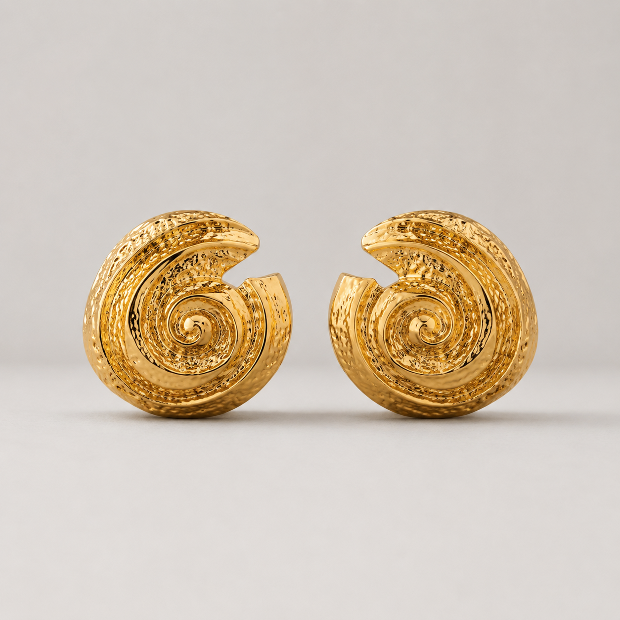 Vesper Textured Vortex Geometric Stud Earrings