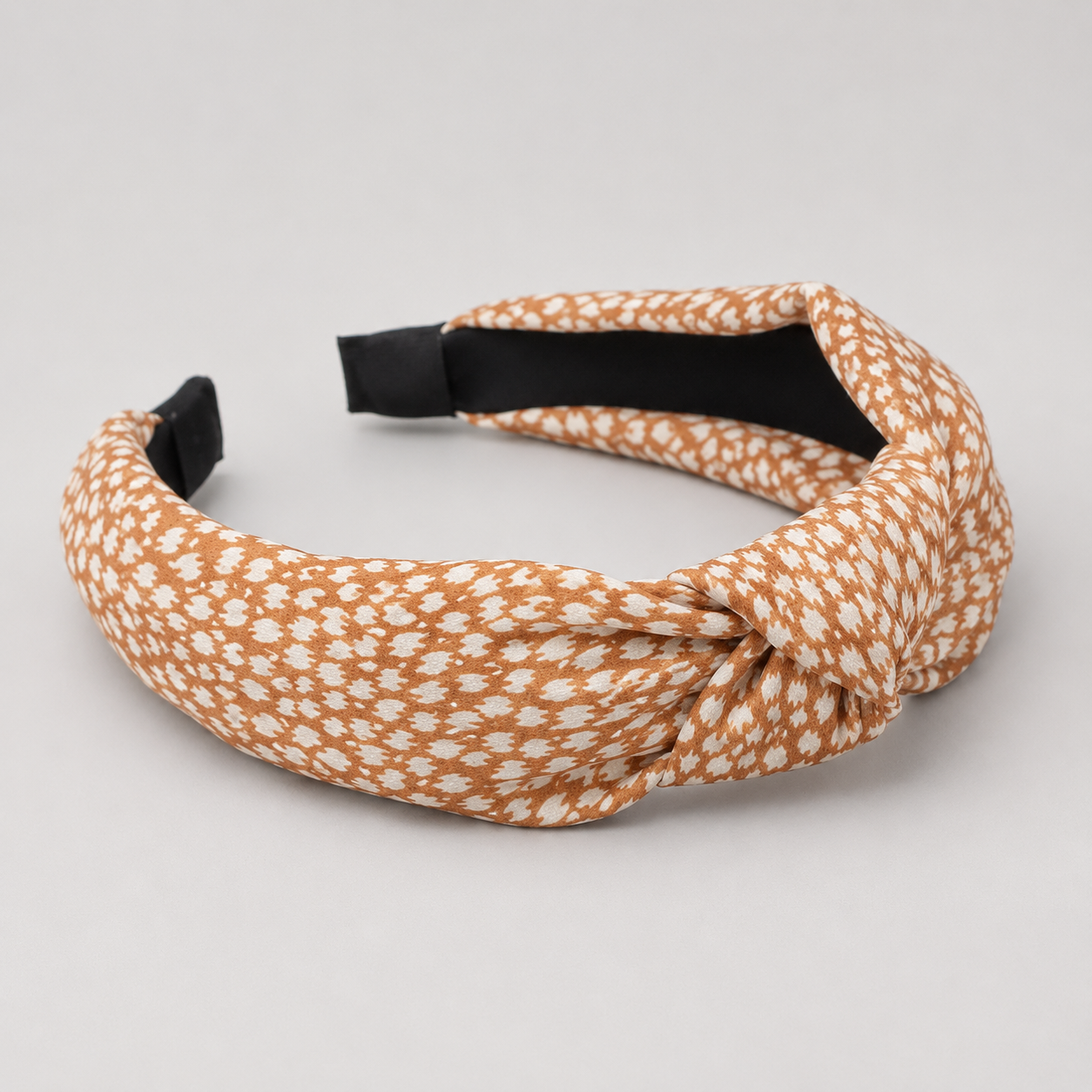 Nala Vintage Leopard Print Satin Knot Headband