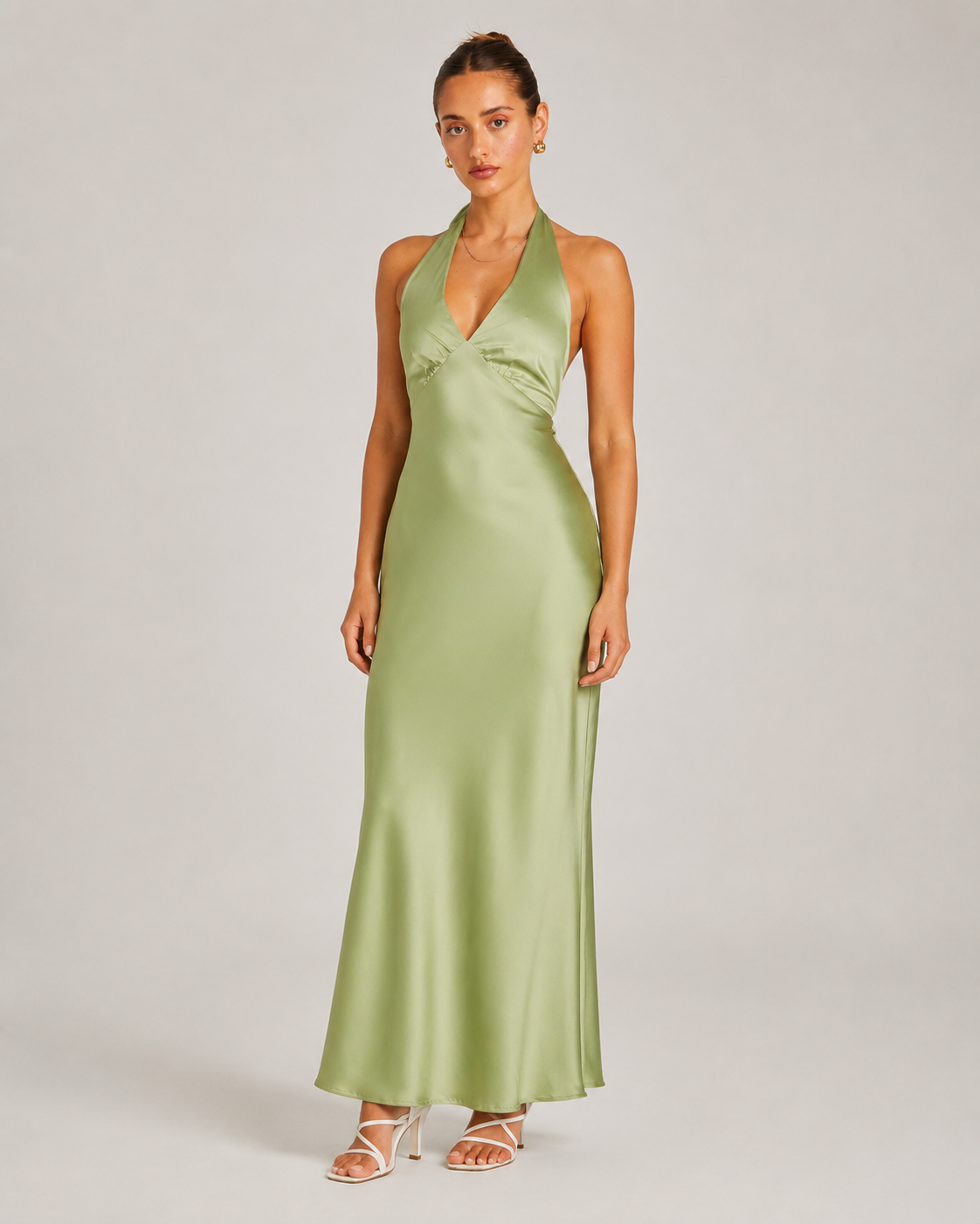 Maeve Halter V-Neck Slim Fit Evening Maxi Dress