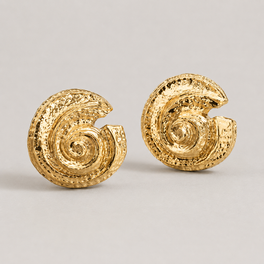 Vesper Textured Vortex Geometric Stud Earrings