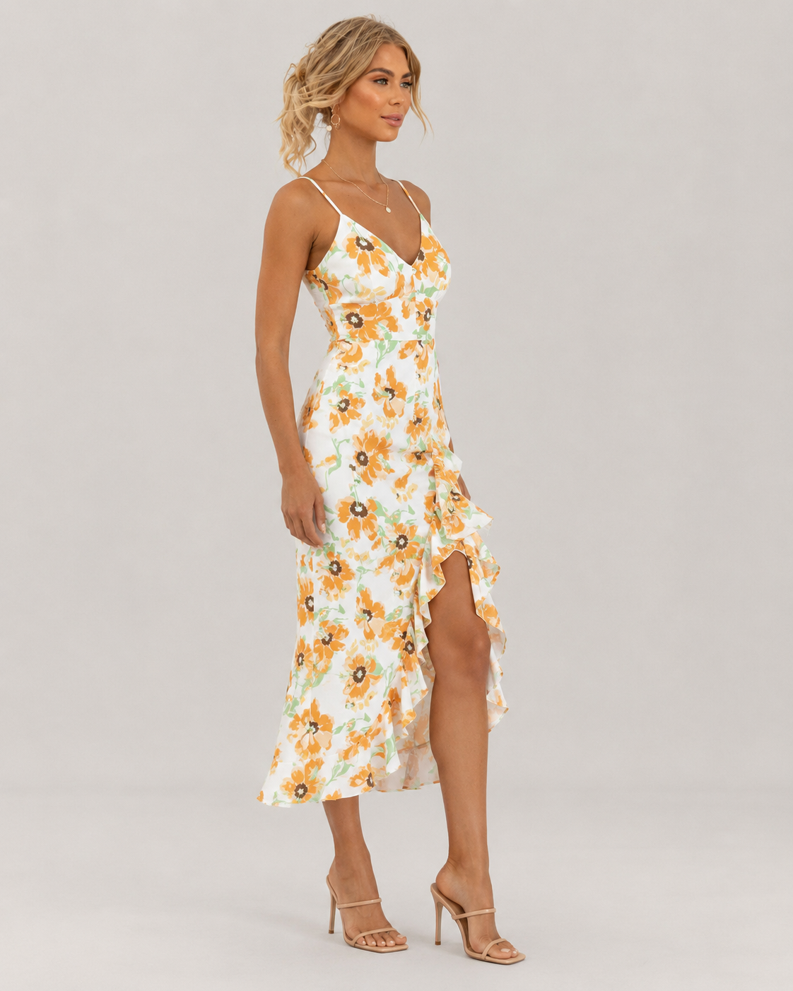 Florence Sleeveless V-Neck Floral Print Maxi Dress