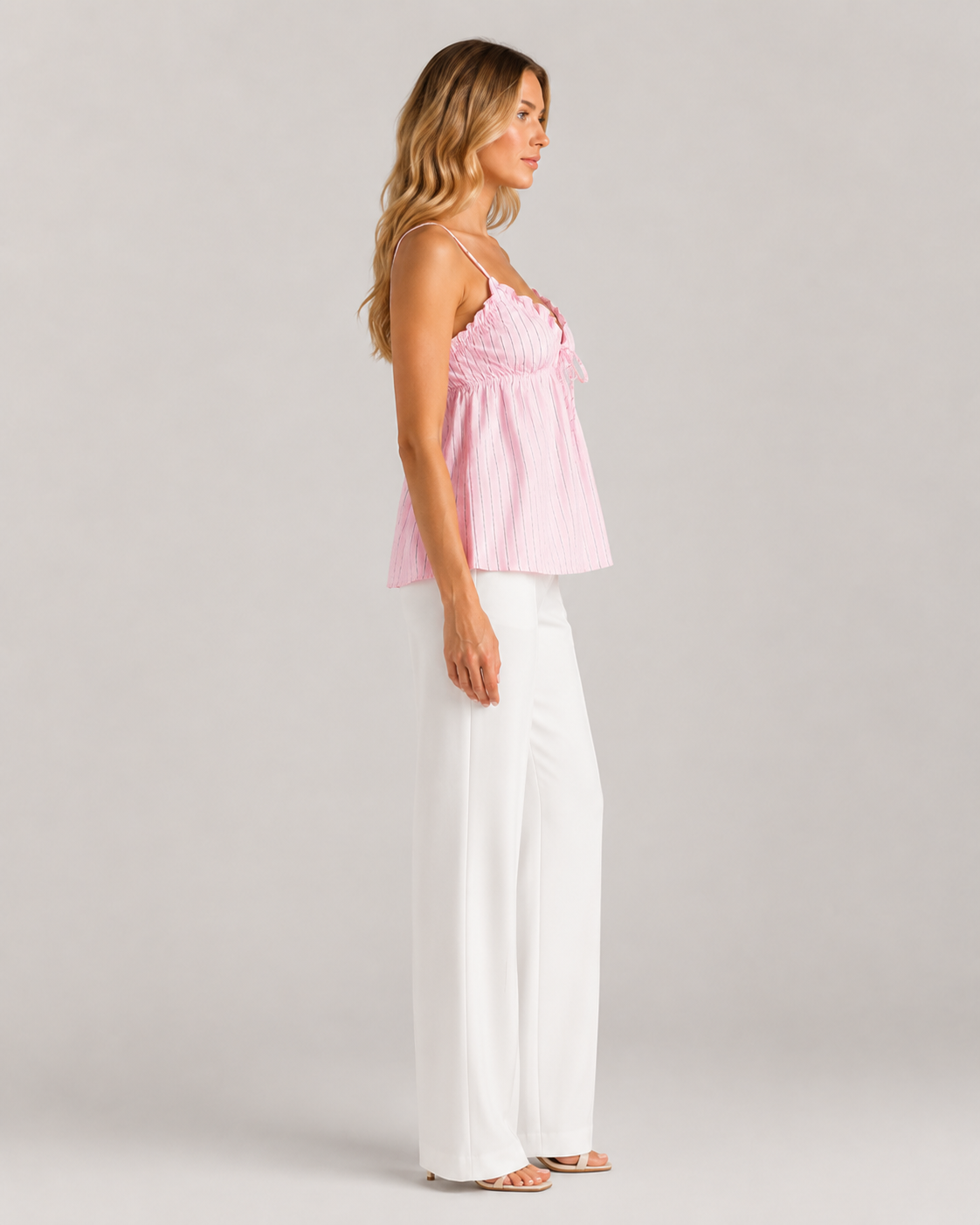 Marnie Striped Ruffle Cami and Shorts Pyjama Set