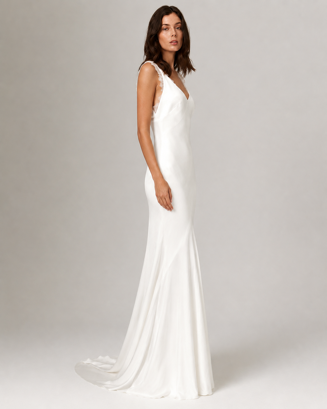 Eleanor Lace Strap Mermaid Wedding Dress with Train