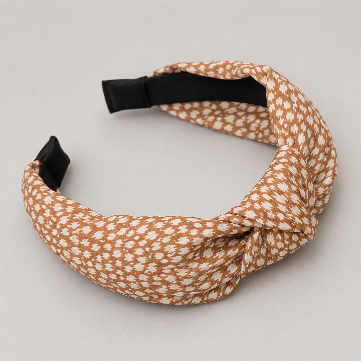 Nala Vintage Leopard Print Satin Knot Headband