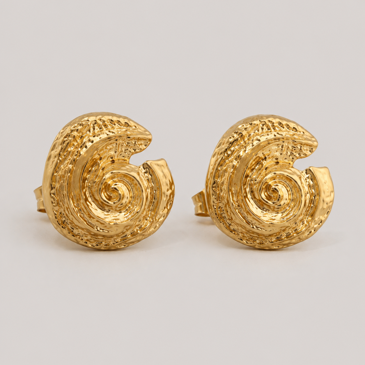 Vesper Textured Vortex Geometric Stud Earrings