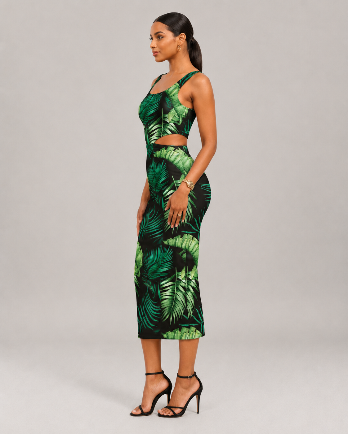 Anya Printed Cami Top and Wrap Midi Skirt Set