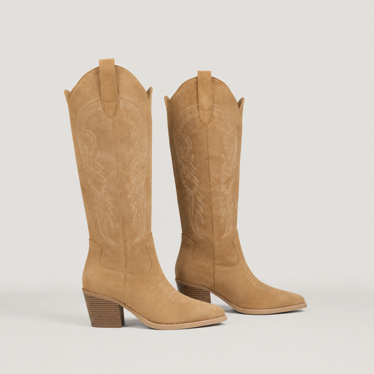 Tessa Faux Leather Platform Western Knee High Boots