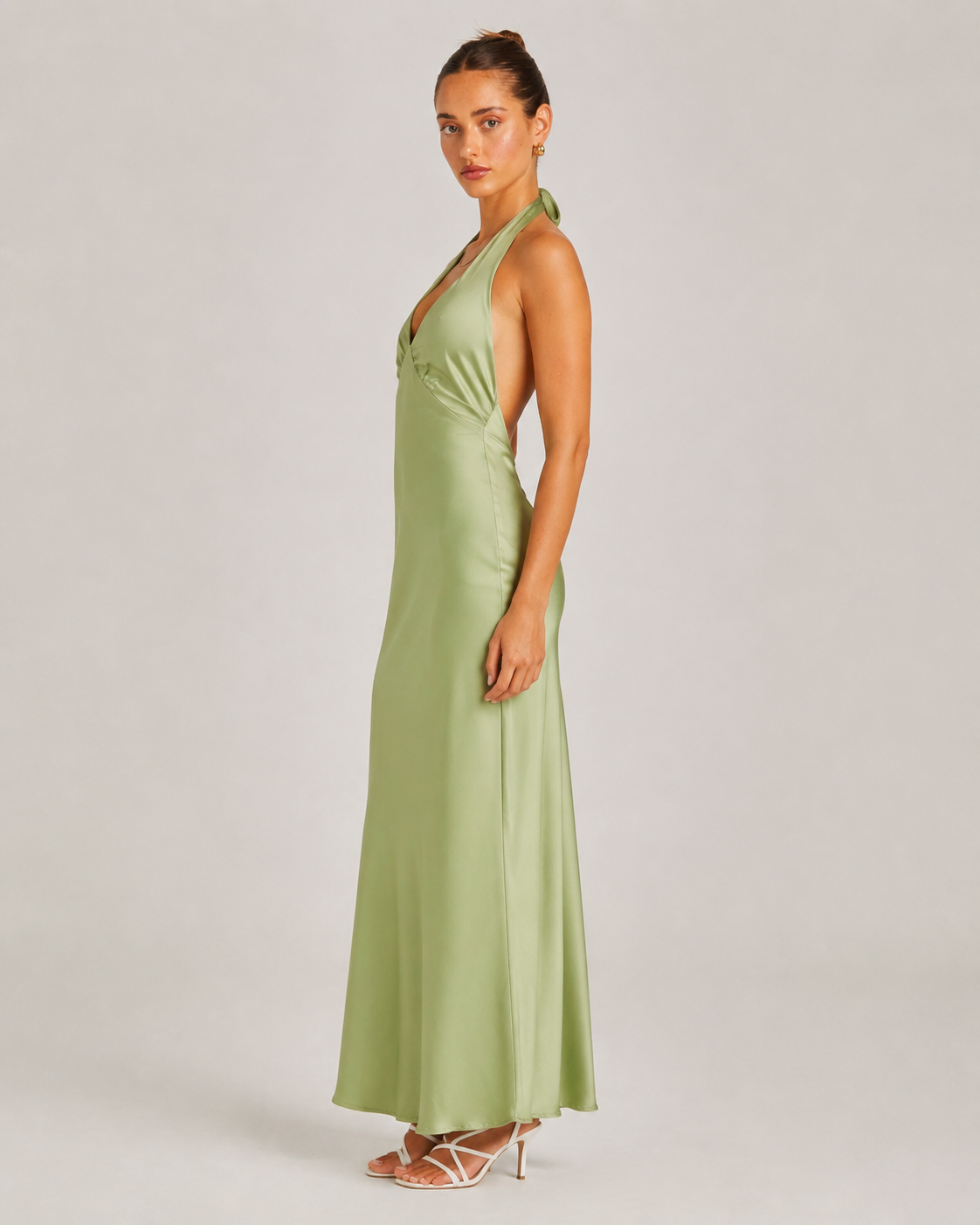 Maeve Halter V-Neck Slim Fit Evening Maxi Dress