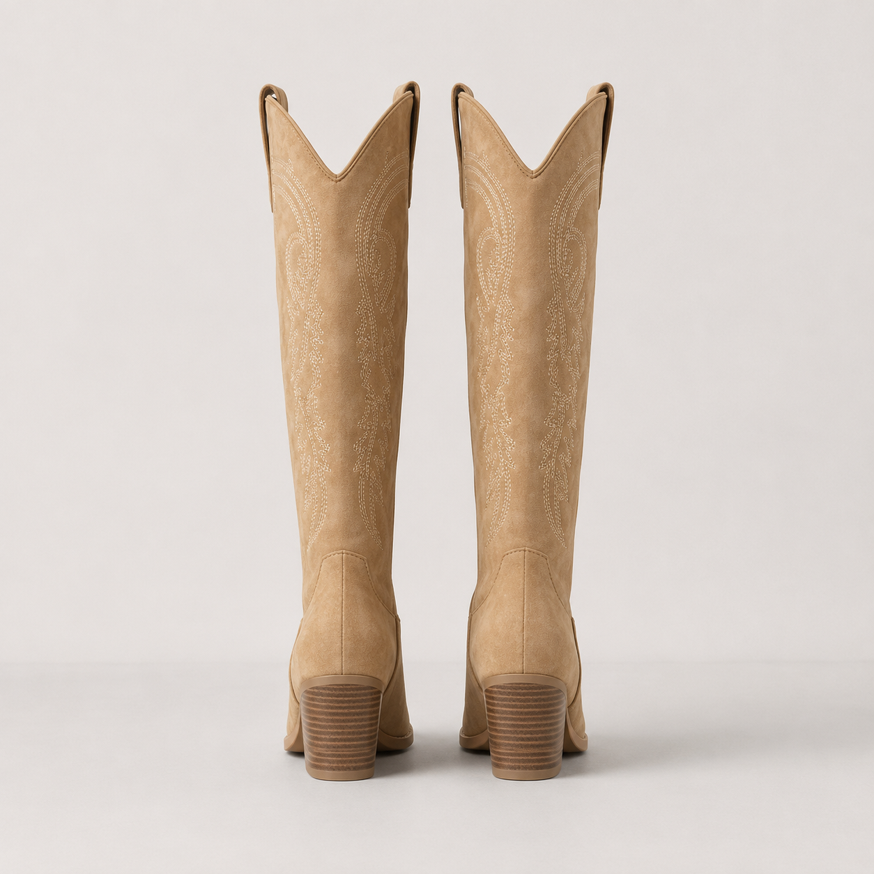 Tessa Faux Leather Platform Western Knee High Boots