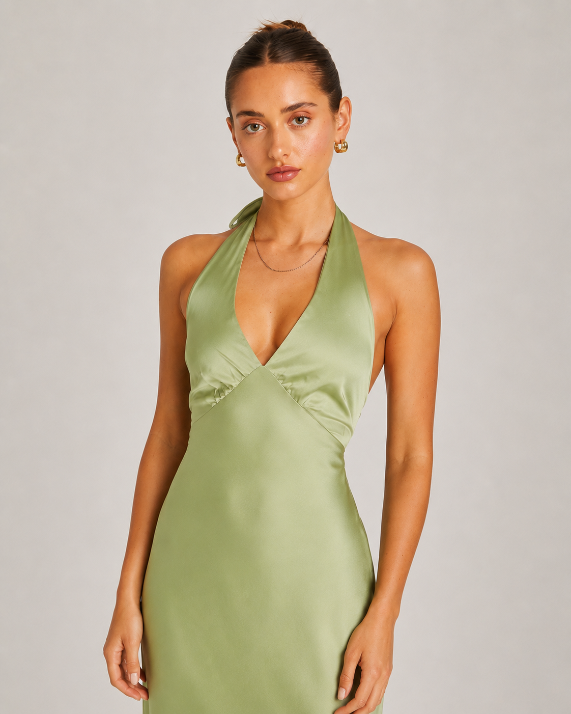 Maeve Halter V-Neck Slim Fit Evening Maxi Dress
