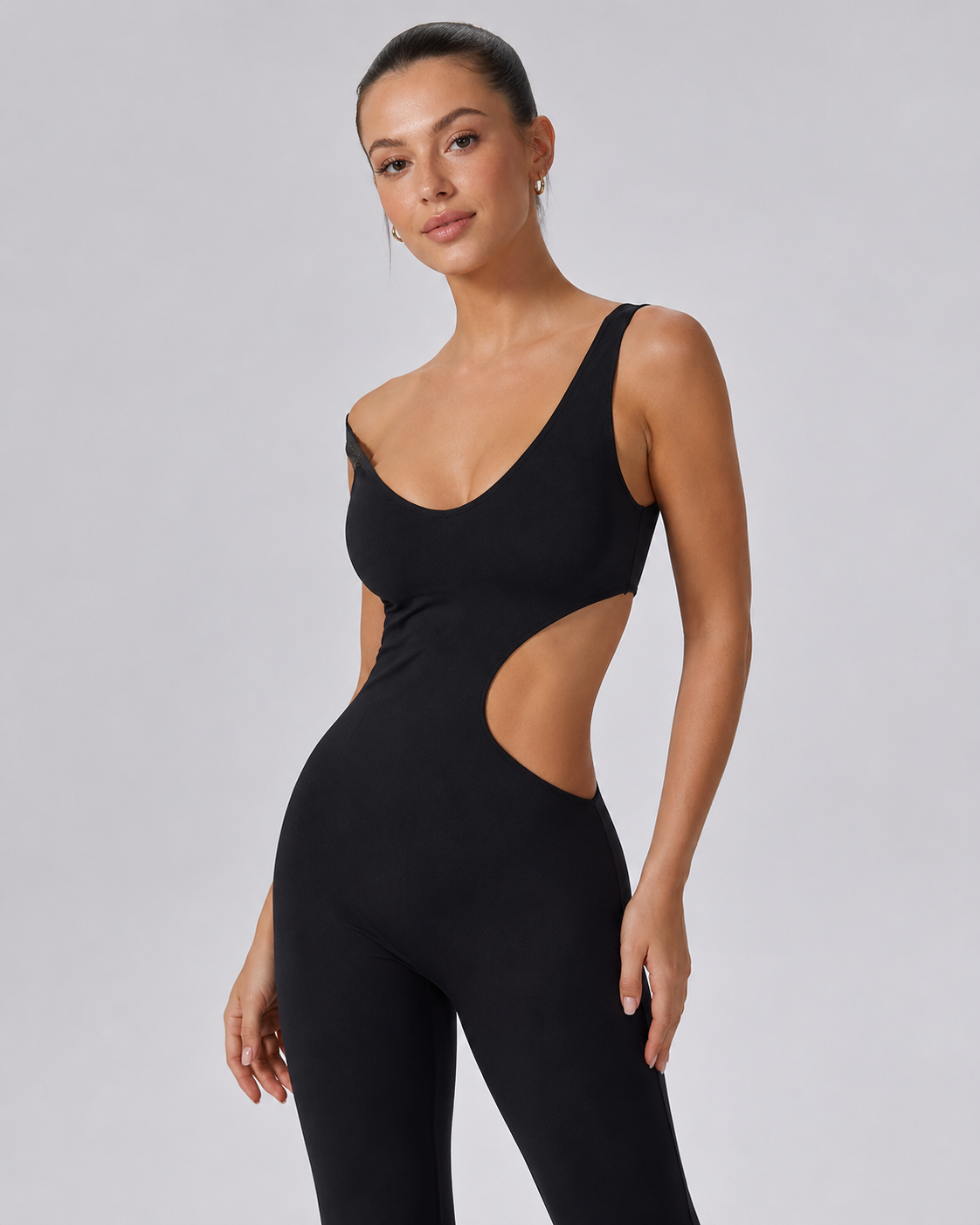 Sloane Sculpting Sleeveless Flared Leg Yoga Jumpsuit