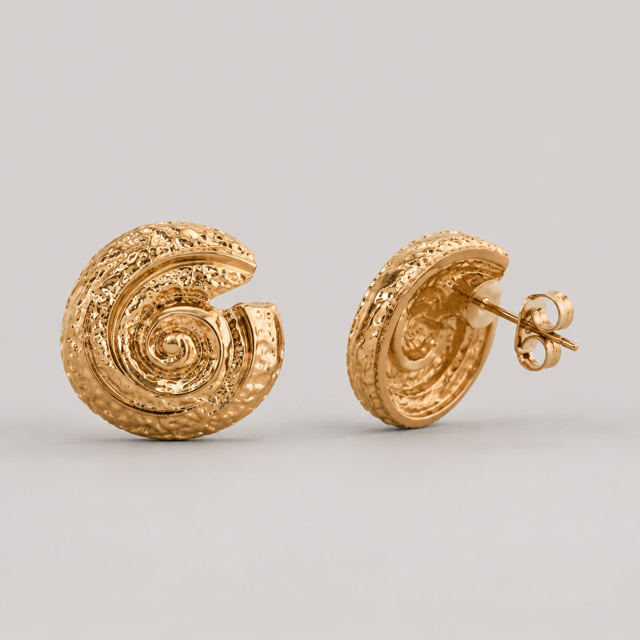 Vesper Textured Vortex Geometric Stud Earrings