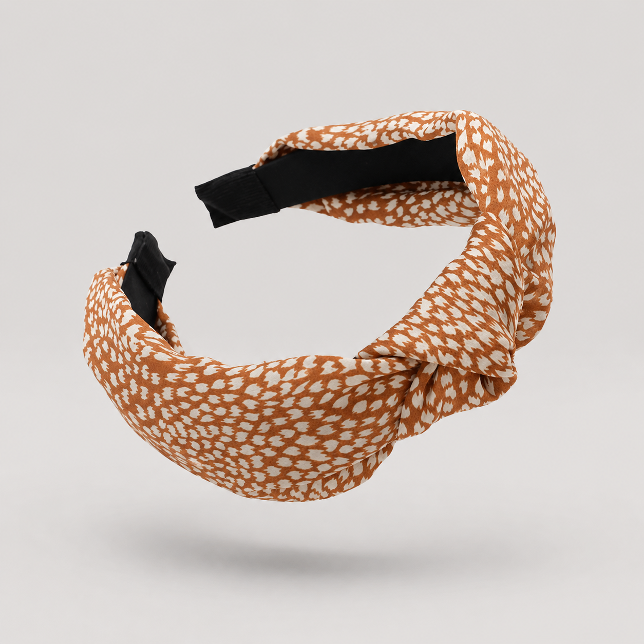 Nala Vintage Leopard Print Satin Knot Headband