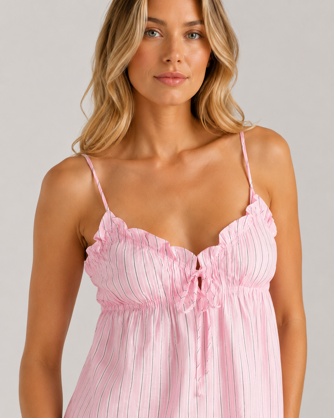 Marnie Striped Ruffle Cami and Shorts Pyjama Set