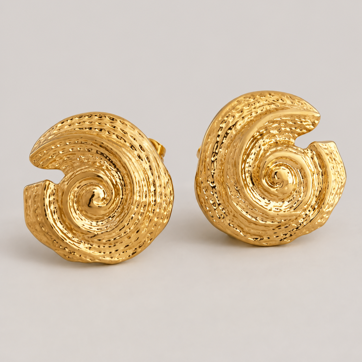 Vesper Textured Vortex Geometric Stud Earrings