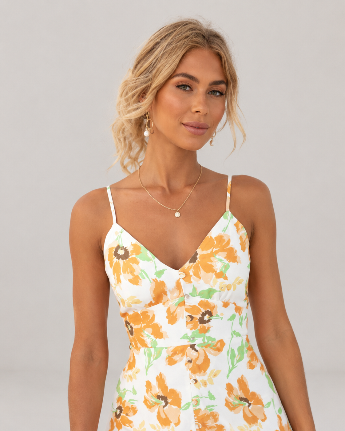 Florence Sleeveless V-Neck Floral Print Maxi Dress