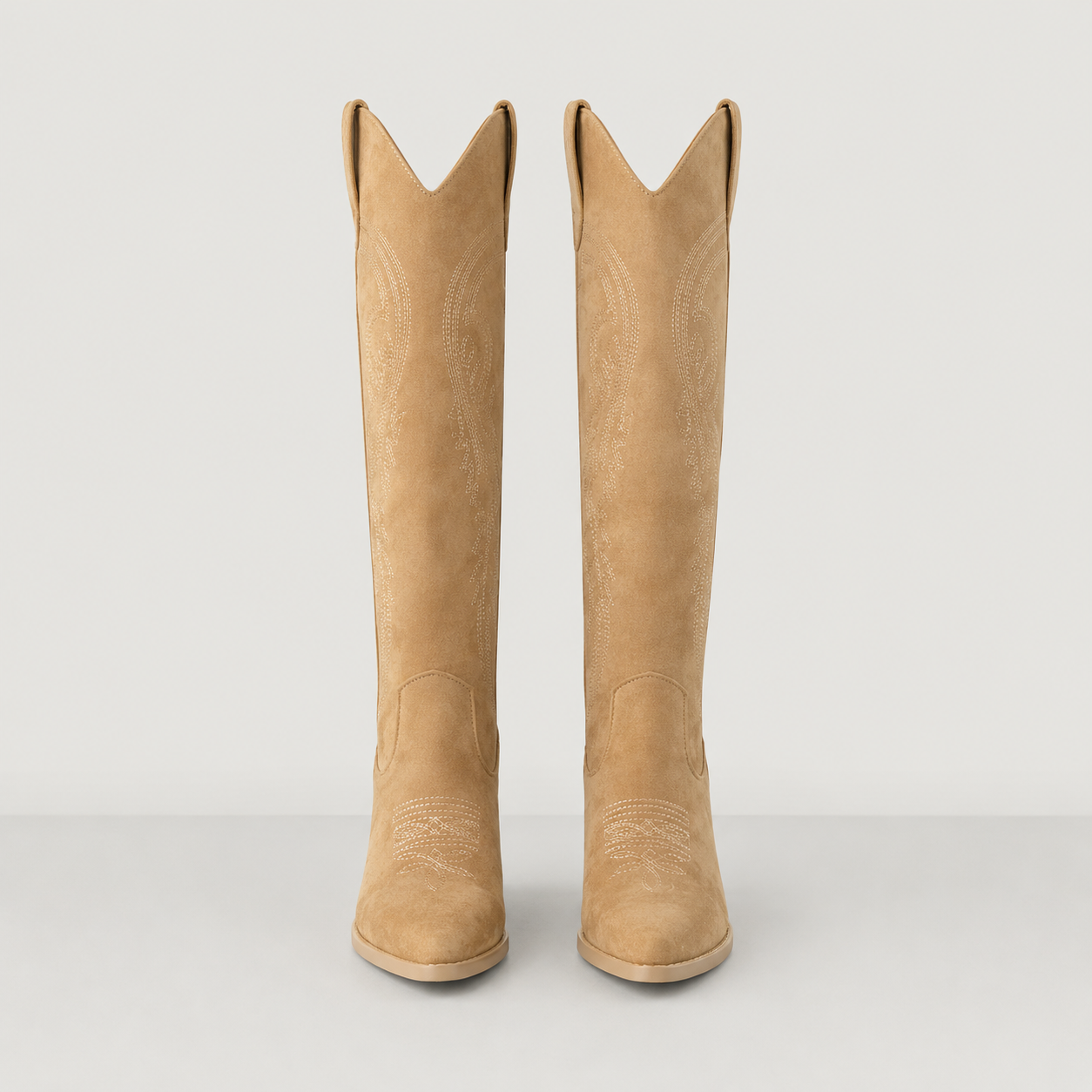 Tessa Faux Leather Platform Western Knee High Boots