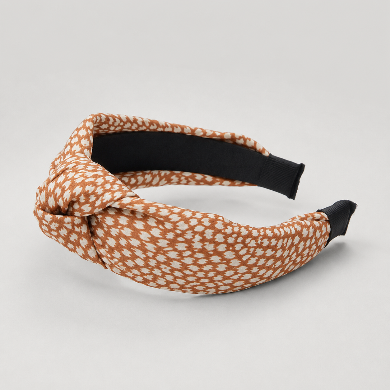 Nala Vintage Leopard Print Satin Knot Headband