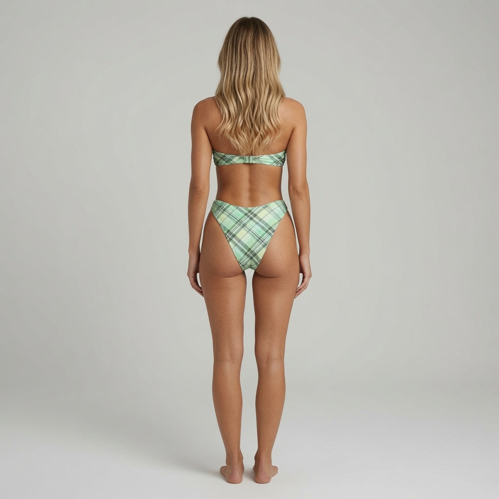 Shelly Knotted Bandeau Top High Cut Bikini Set