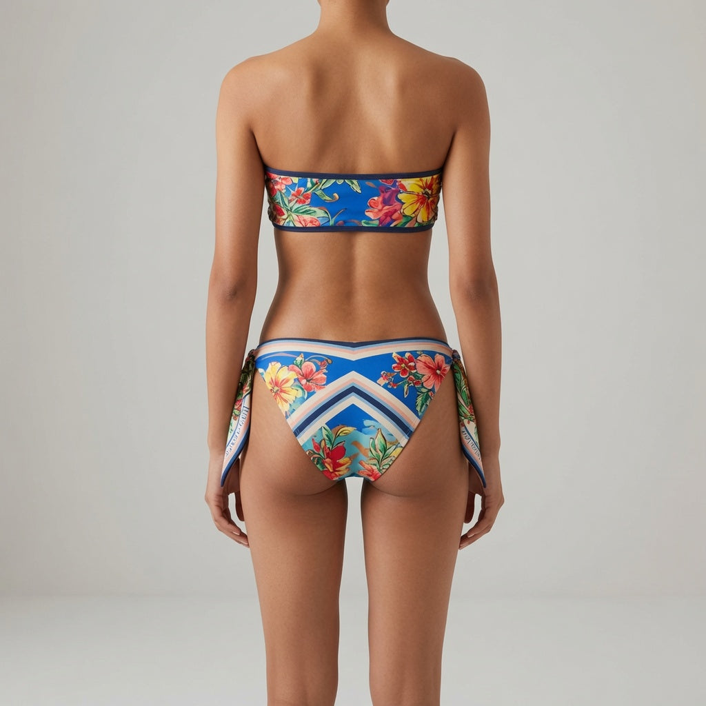 Cove Push Up Tie Side Brazilian Thong Bikini Set