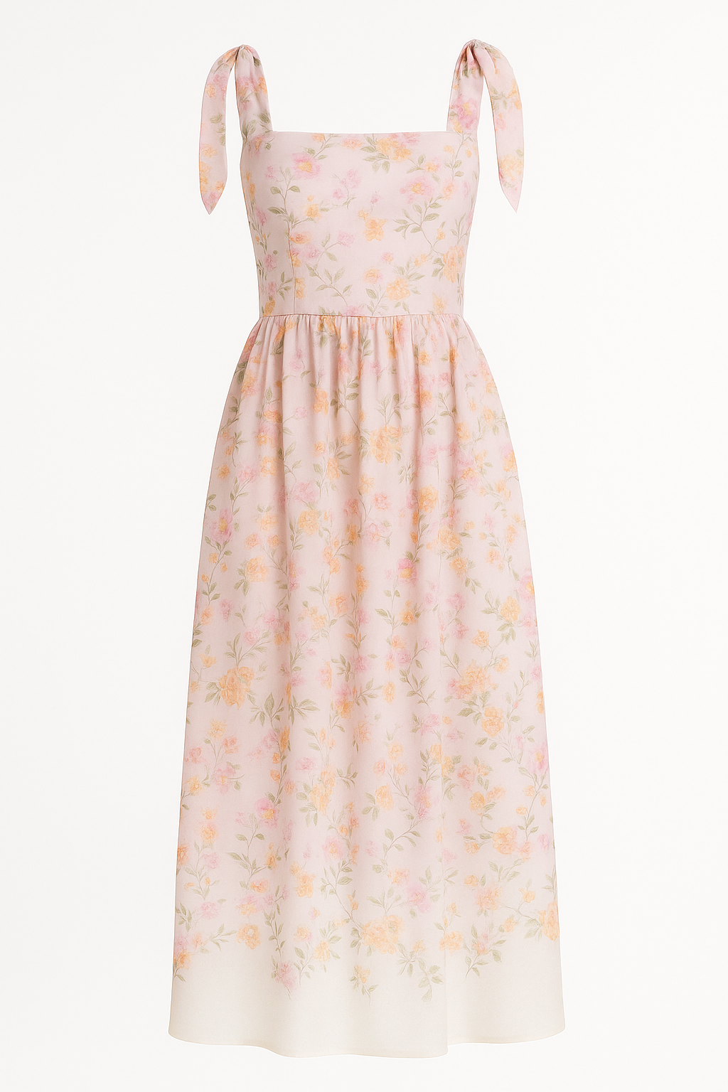 Colette Colour Block Floral Midi Dress with Straps