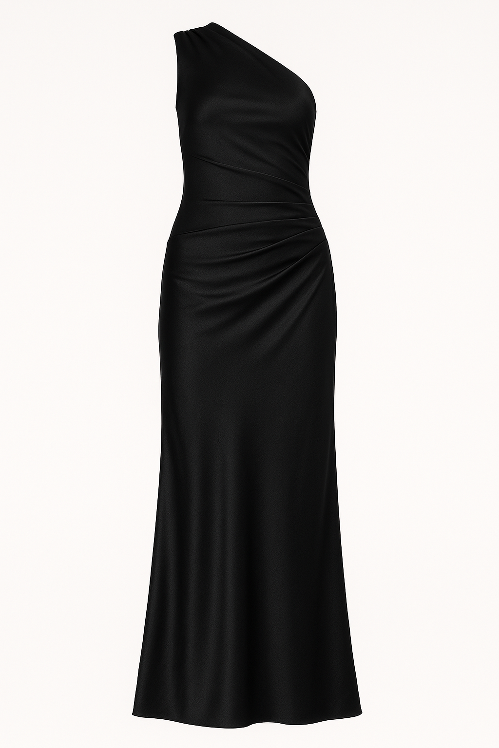 Salma One Shoulder Satin Backless Bodycon Maxi Dress